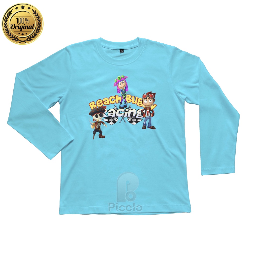 (FREE NAMA) BAJU KAOS ATASAN LENGAN PANJANG ANAK MOTIF GAME BEACH BUGGY RACING UNISEX