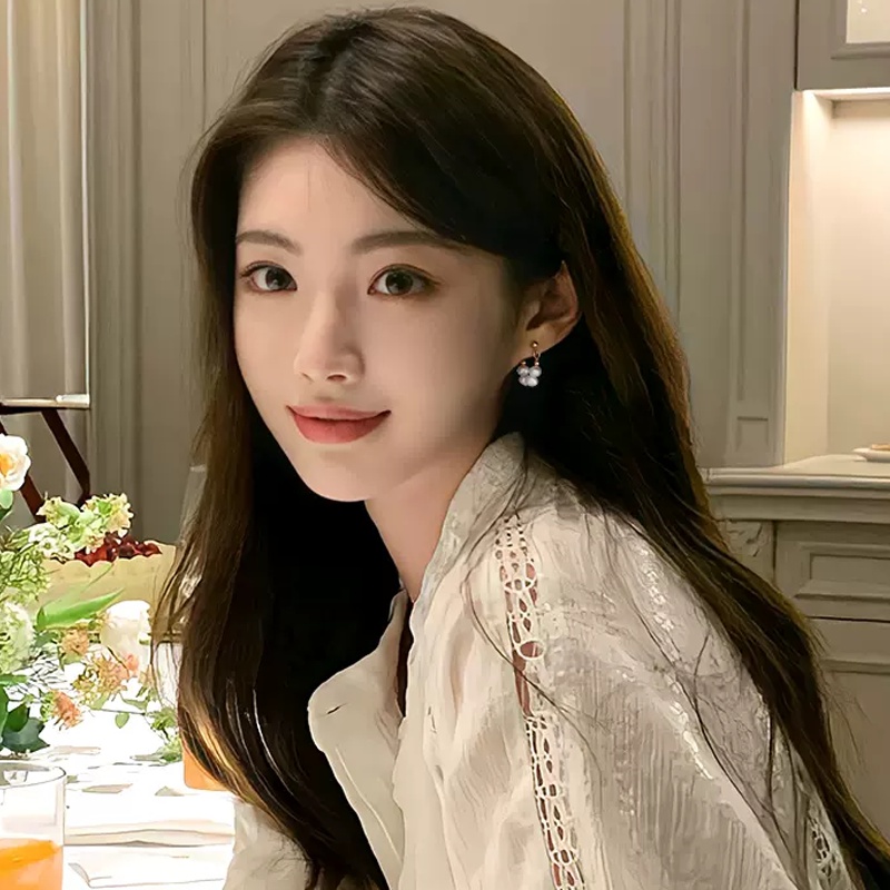 Papaozhu Vintage S925 Perak Mutiara Manik-Manik Stud Anting-Anting Untuk Wanita Perempuan Elegan Berongga Lingkaran Anting-Anting Retro Telinga Hiasan Pacaran Pesta Harian