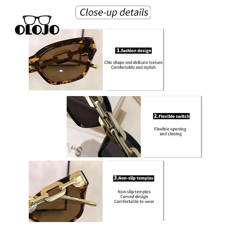 【NEW】Kepribadian Hip-hop Rantai Logam Kacamata Fashion Poligon Bingkai Kecil Jalan Foto Sunglasses