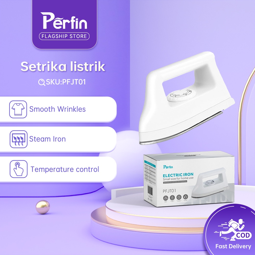 Perfin PFJT01 Setrika Portabel Mini Putih setrika mini travel setrika portable travel