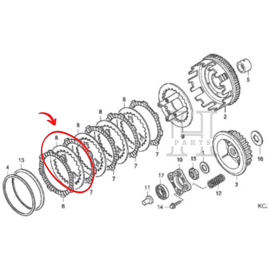 BESI PIRINGAN PLAT KAMPAS KOPLING PLATE CLUTCH MEGA PRO REVO TIGER 22311-KN4-681 ASLI ORIGINAL AHM HGP HONDA