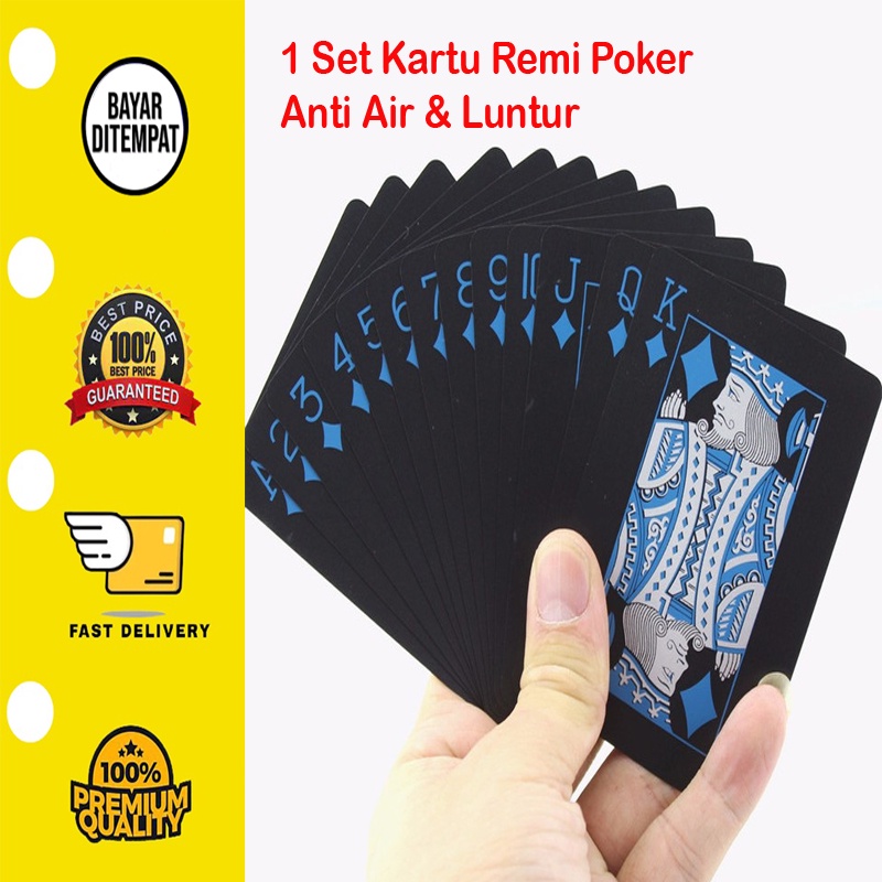 Set Kartu Remi Poker Plastik PVC Flexibel Lengkap Anti Air Waterproof Lentur Tahan Lama Murah Bagus