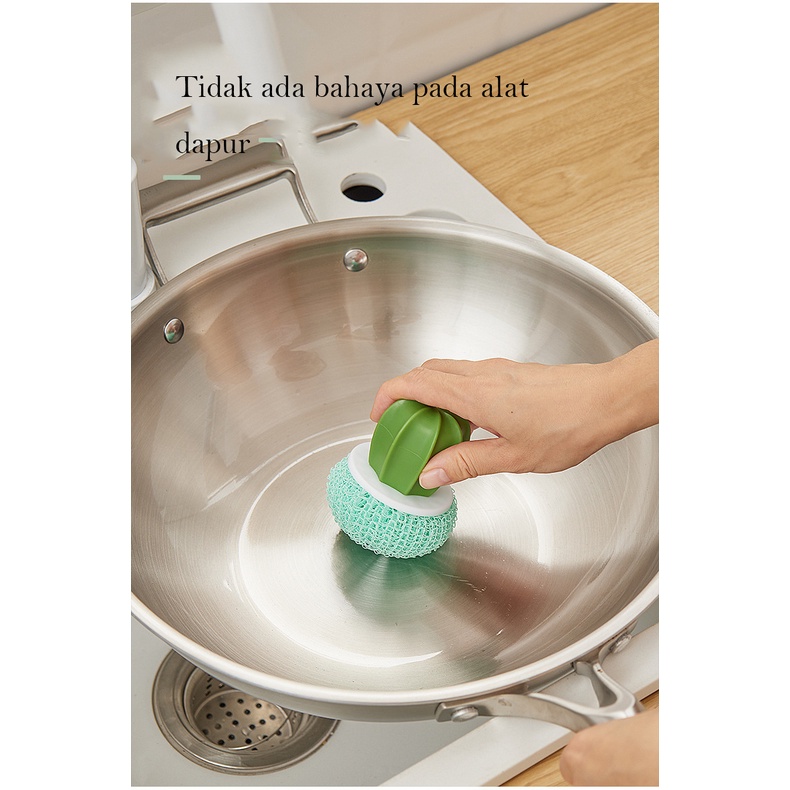 Cleaning Ball Cactus Sikat Panci/ Kuas Pembersih Multifungsi Dengan Bentuk Untuk Perlengkapan Dapur