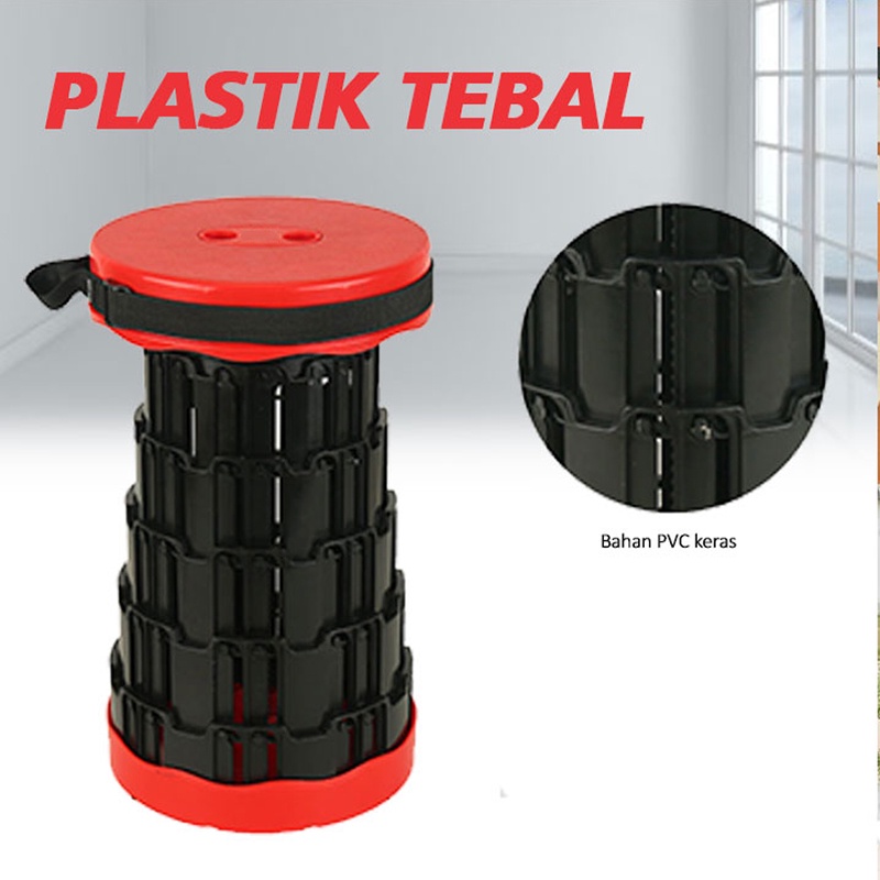 Kursi Lipat Portable 120kg Bangku Teleskopik Outdoor Pancing Camping