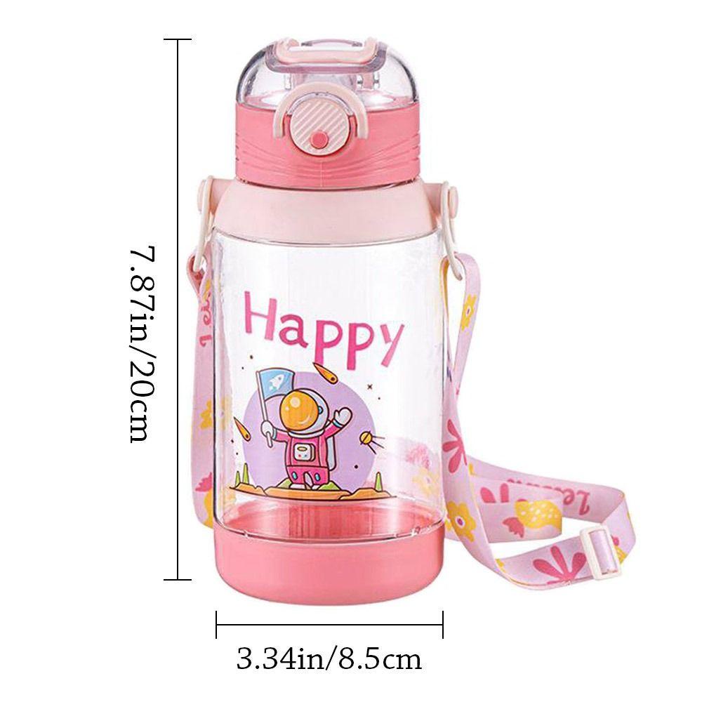 R-FLOWER 700ml Botol Air Minum Portable Travel Dengan Sedotan Bounce Tempat Minum Sedotan Kartun