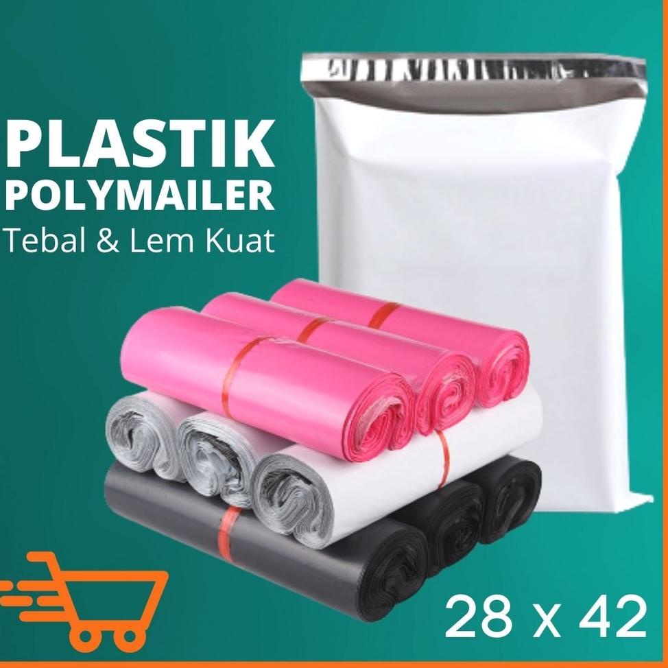 

K77 ISI 100 lembar 28x42 PLASTIK ONLINE SHOP + LEM / POLYMAILER TEBAL (GROSIR) PROMO ゾ