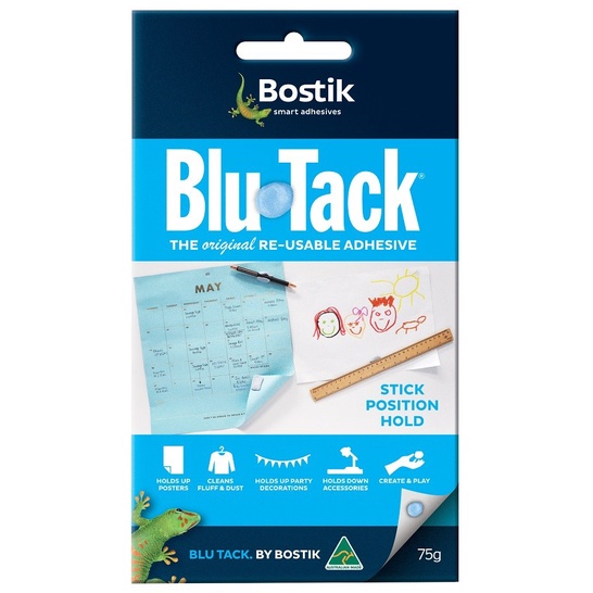 

BOSTIK Blu Tack 75G / Lem yg bisa dipakai berulang-ulang / Lem Serbaguna / Lem tempel / Lem dingding