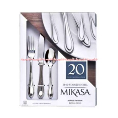 Mikasa 20pcs Alat Makan Sendok Garpu Pisau Makan Bahan Stainless Steel Kuat Tidak Bisa Bengkok Waylon Alat Peralatan Makan Silver Mikkasa Mikassa sendok 1set Rockfordt