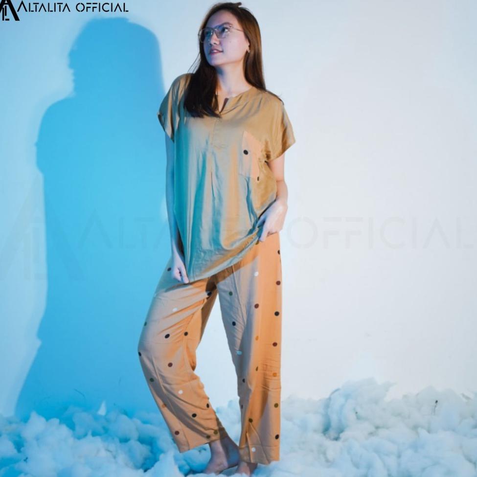 HARGA BERSAHABAT Setelan Piyama Babydoll Lengan Pendek Kekinian Baju Tidur One Set Rayon Premium Wan