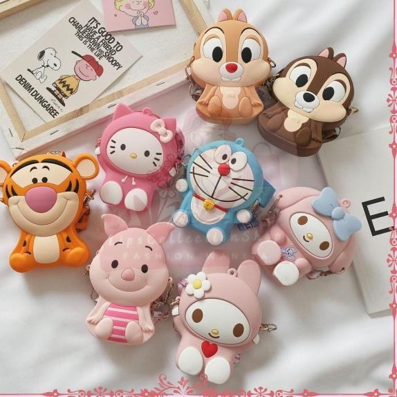 ✭ TAS JELLY ANAK RUBBER KOTAK KARAKTER IMPORT | TAS SELEMPANG ANAK KARAKTER ➬