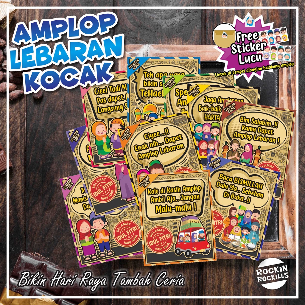 

Amplop Lebaran Kocak (Amplop lebaran unik) isi 10 pcs