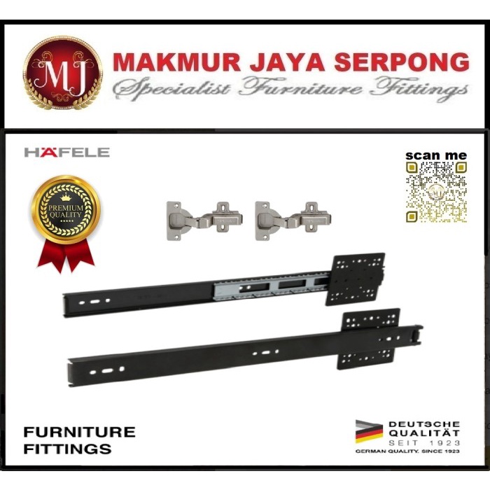 Terlaris Rel Hafele Pocket Door Lemari Tv/Gas Bs-34 45 Cm