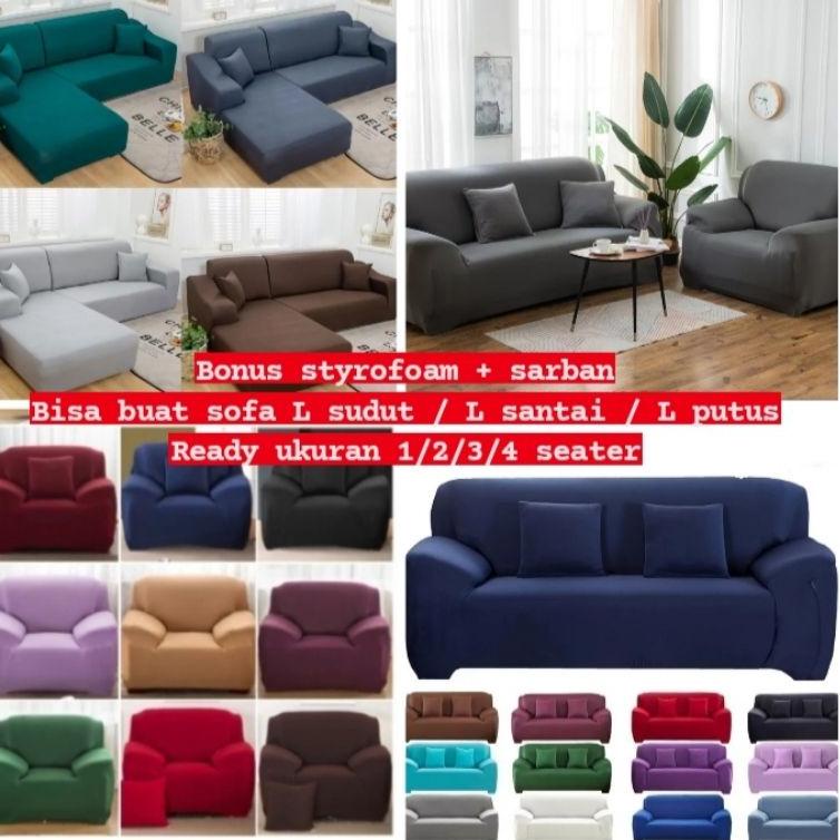 ➮ cover sofa penutup sofa sarunh sofa 1/2/3 seater elastis ♜