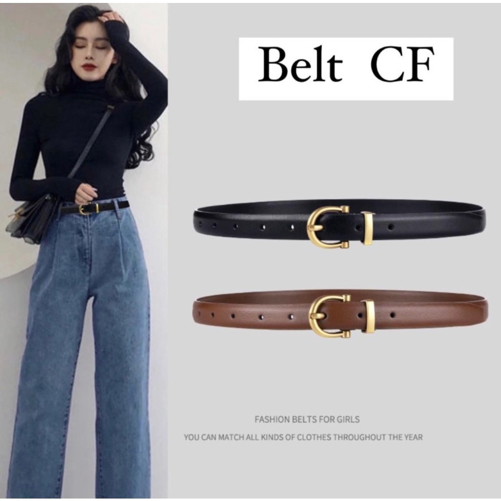 Ikat Pinggang Wanita A152 CF DOFF Kulit PU Korea Fashoin Gasper Sabuk Karet Cewe Womens Faux Leather Belt Wanita