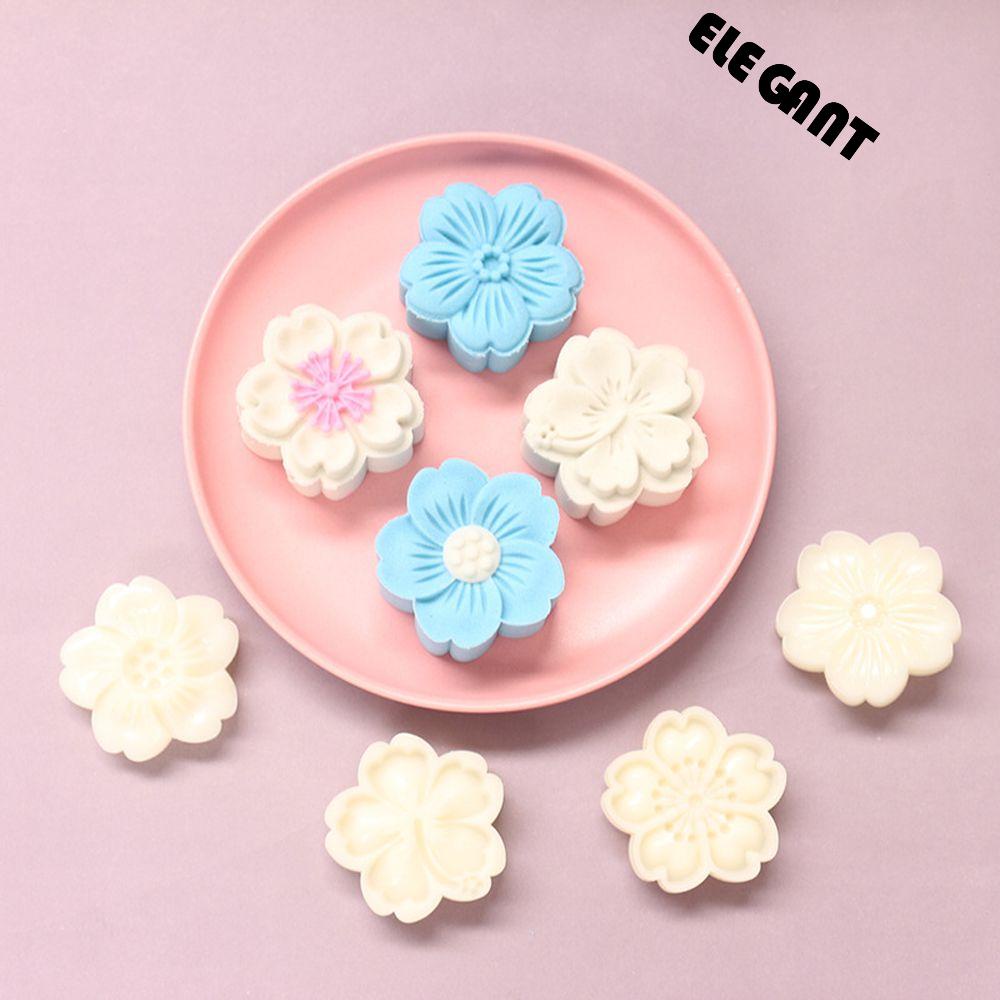 [Elegan] Es Kulit Cetakan Mooncake Bunga Sakura Kacang Hijau Kue Mid-Autumn Festival Moon Cake Cookie Mold Dapur Gadget Baking Aksesoris Tangan Ditekan Cetakan Mooncake