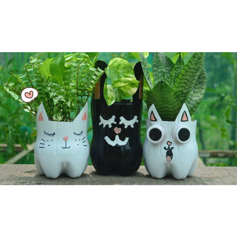 pot bunga botol plastik bekas