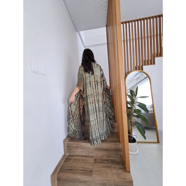 Kimono Tie Dye / Outer panjang / Outer pantai hijau lumut