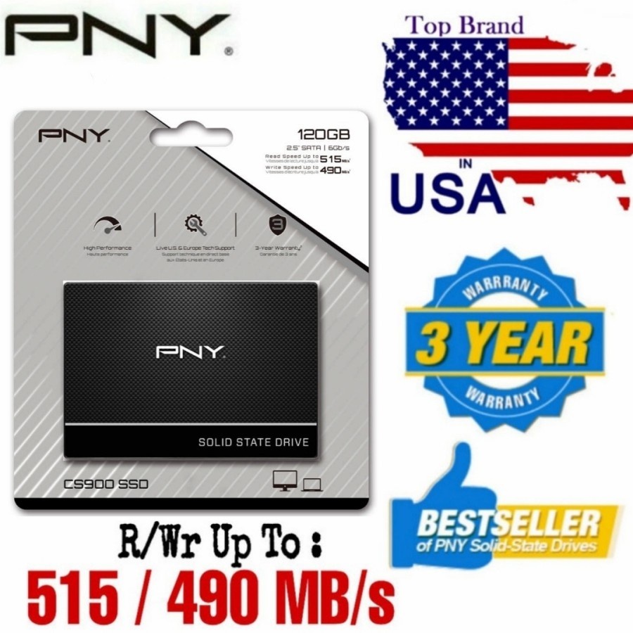 SSD 120GB High Speed Internal PNY CS900 2.5 inch SATA 3