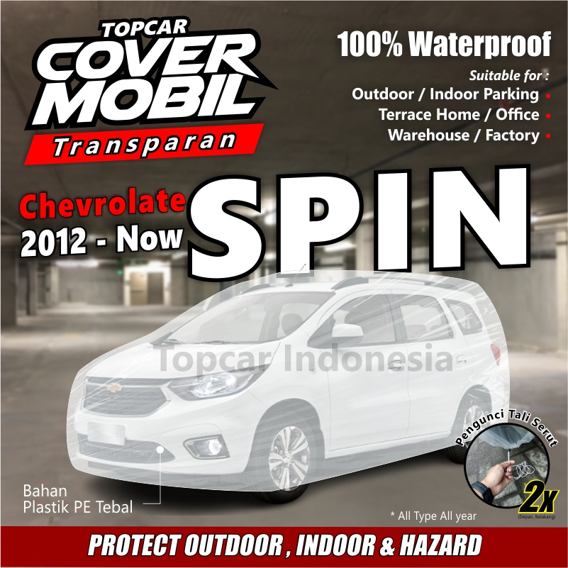 Cover Mobil Transparan Chevrolate Spin Plastik Tebal Plastik Waterproof Outdoor Indoor Part Mobil Aksesoris Exterior Selimut Pelindung Anti Air Debu Kotoran Hewan Teras Gudang Rumah by TOPCAR