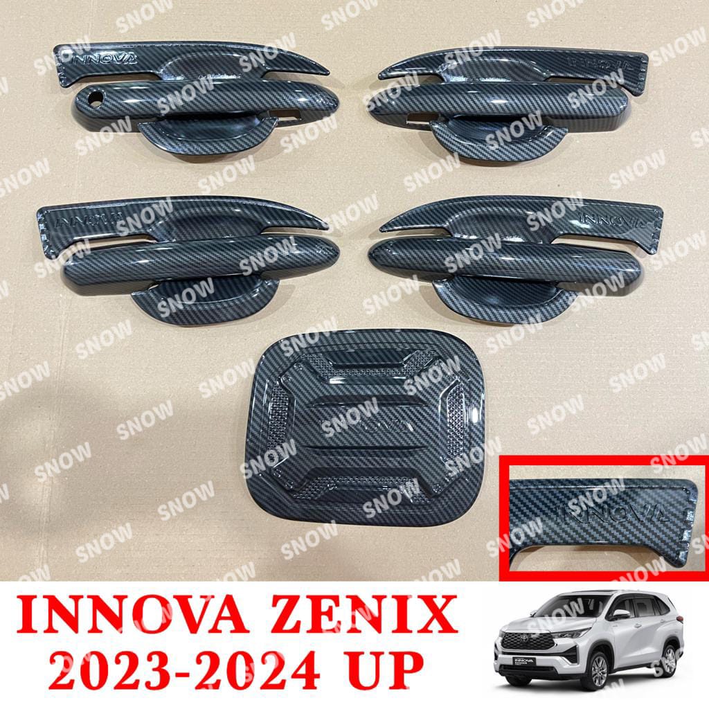 Paket Outer Handle Tank Cover All New Innova Zenix 2022 2023 2024 UP Hitam Chrome Carbon