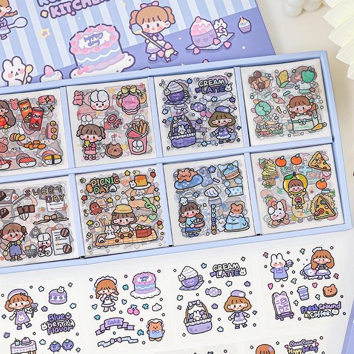 

NTI468 IPHSHOP Stiker isi 200 Lembar Sticker Aesthetic Stiker PVC Anti Air Waterproof Ruan Kitchen Universe Kindergarten Sakura Girl Sakura Cat / 200 Lembar Stiker PVC Motif Kartun Lucu Untuk Dekorasi Scrapbook |||