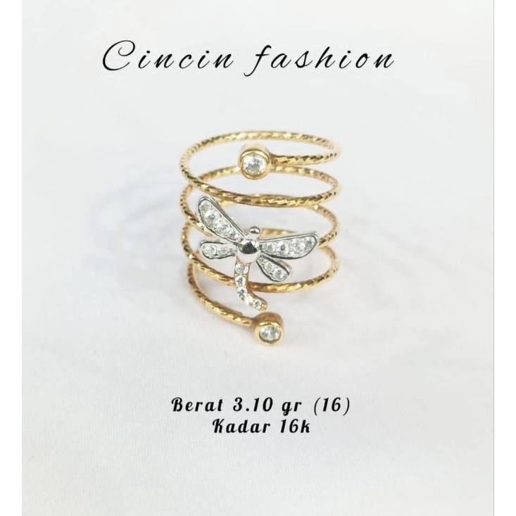 Cincin emas 70 capung spiral