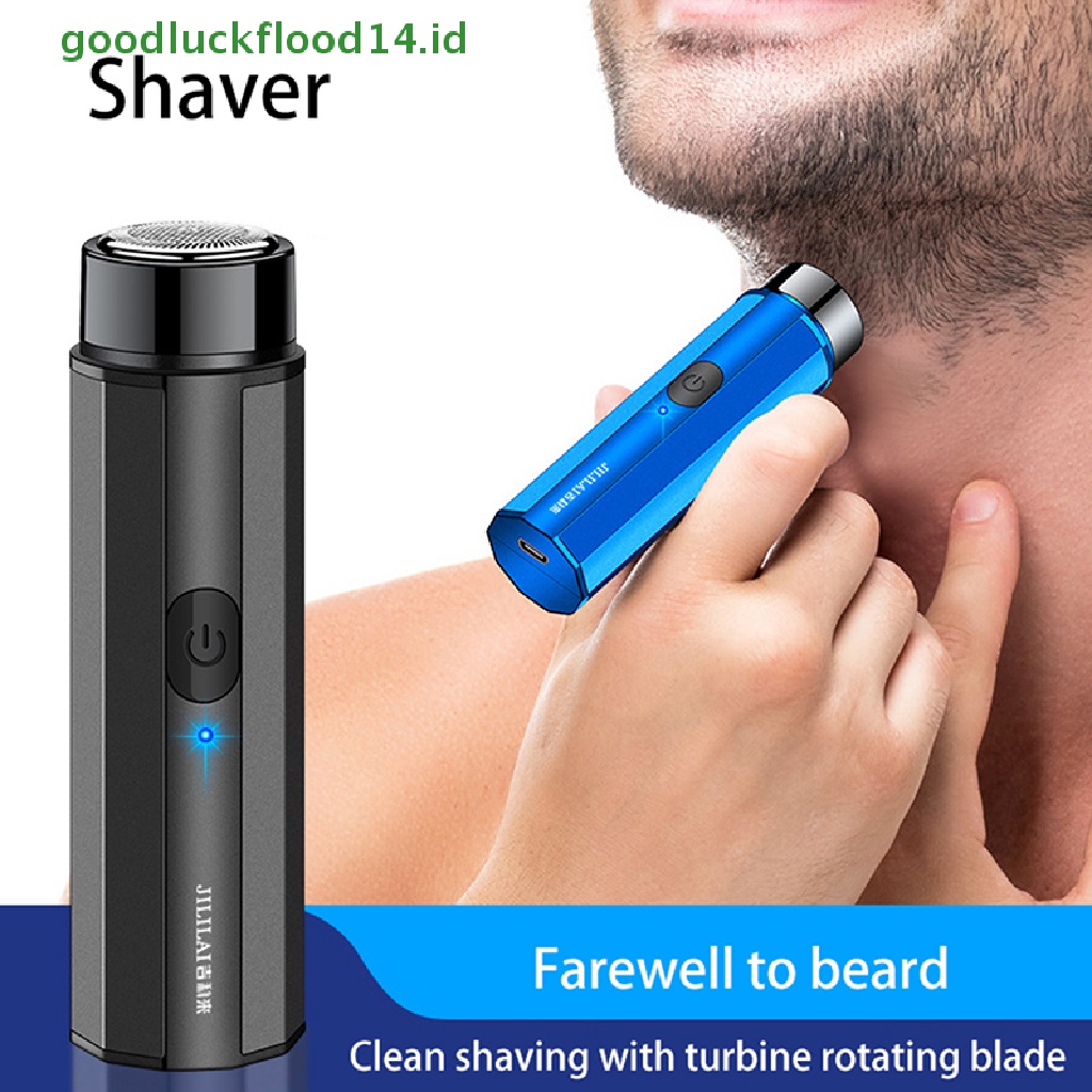 [GOOGFOUR] Alat Cukur Mini Elektrik Pria Portable Electric Razor Beard USB Mens Shaver [TOP]