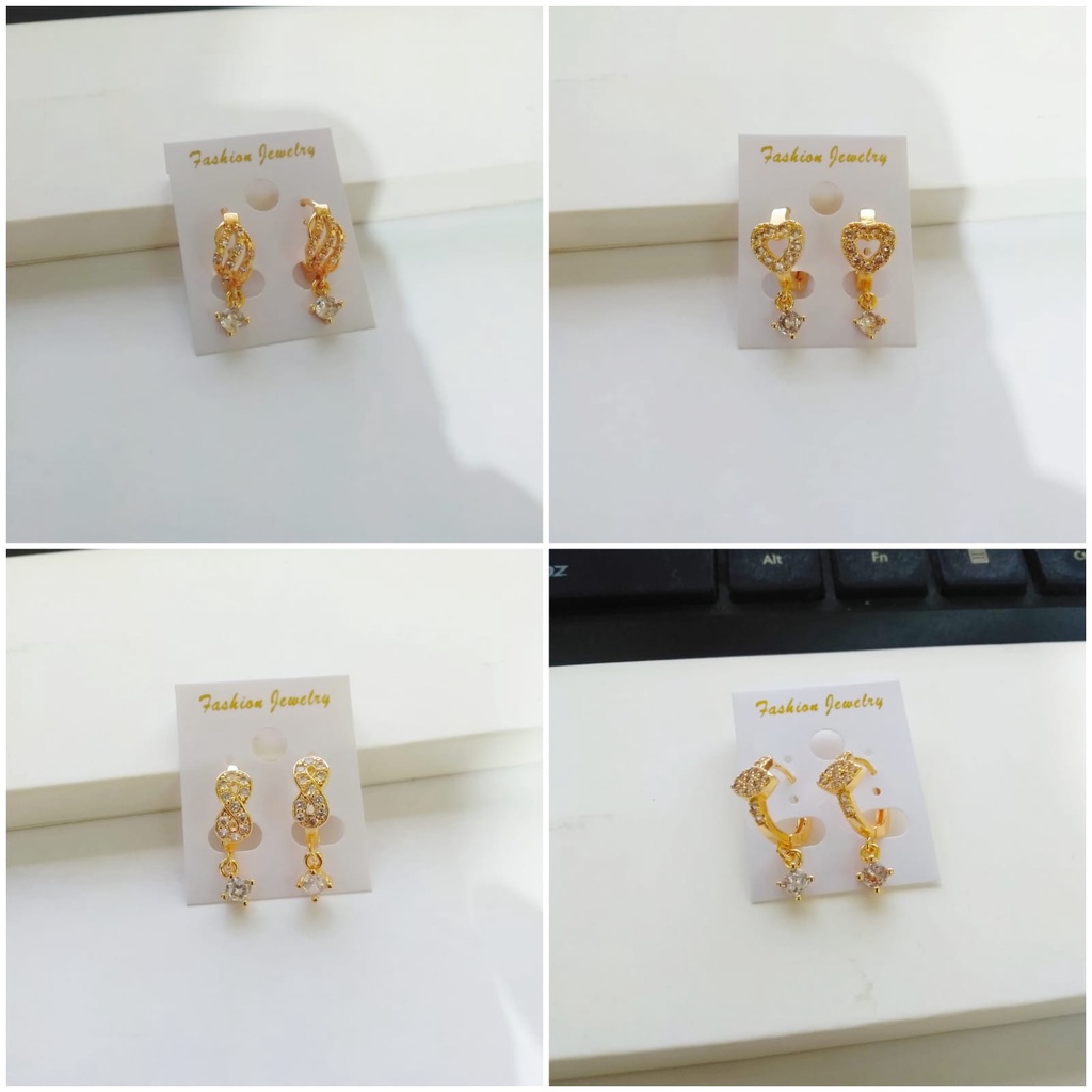 AD37 Grosir Anting Klip Juntai Permata Anting Dewasa