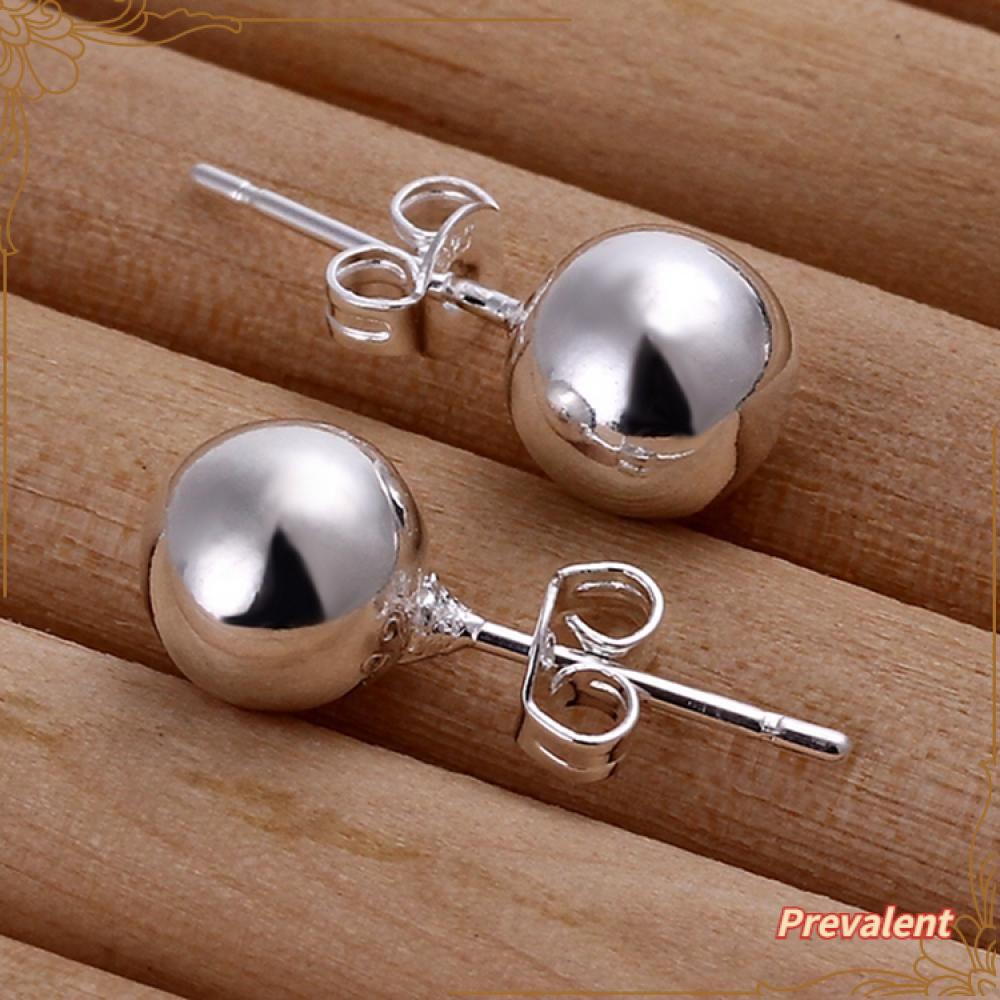 Anting Bola PREVA Fashion Cewek Chic Berlapis Perak