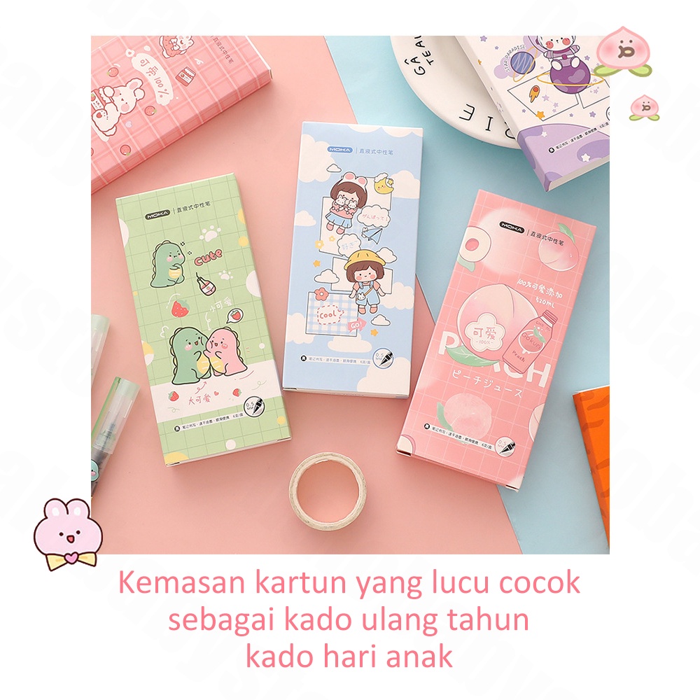 Halobaby Pen Pulpen Gel motif lucu isi 6pcs/ballpoint gel motif lucu/School Gel Pen 0.5mm