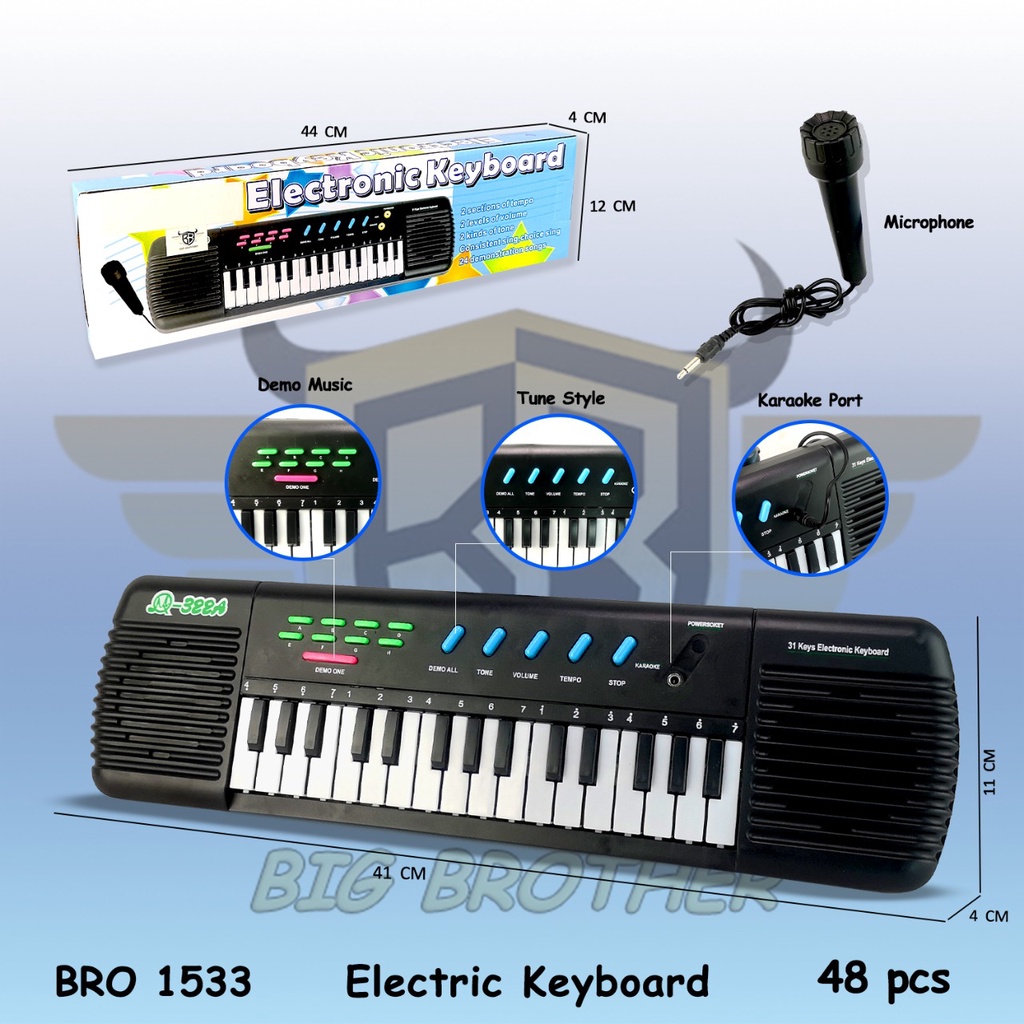 Piano Organ Microphone Mic Karoke Alat Musik Mainan Anak Edukasi Elektronik Permainan Multi Bahasa Montessori Elektric Keyboard