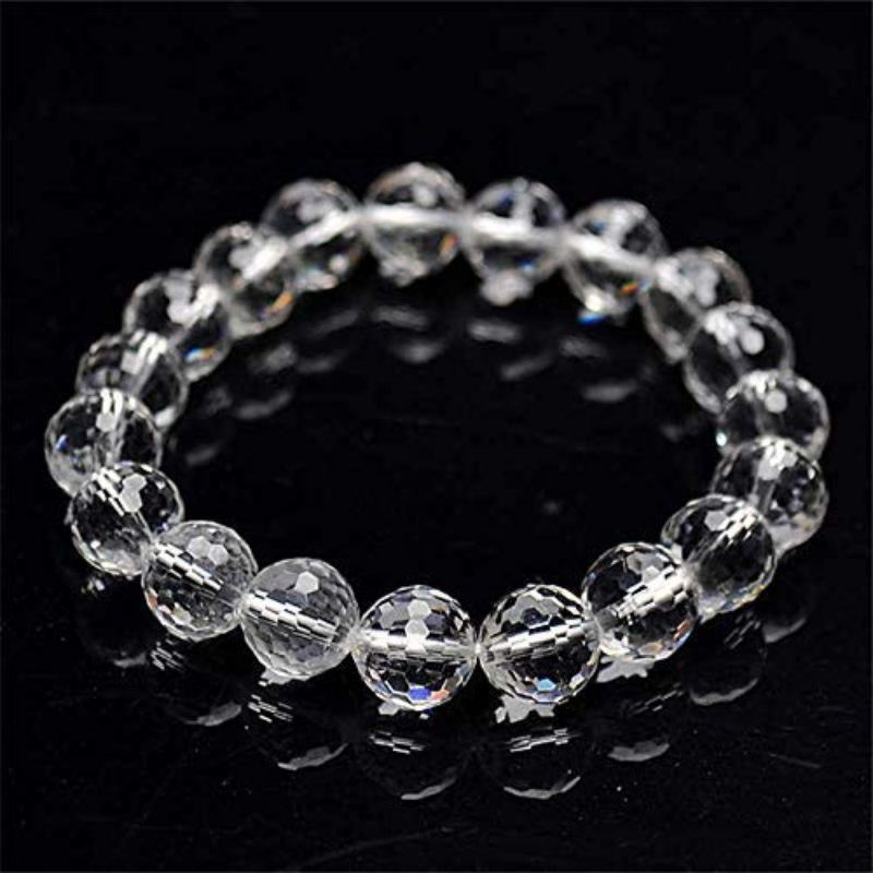 Gelang Natural Clear Quartz Faceted Crystal Bracelet