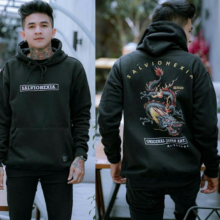 ♚ Sweater Hoodie Salviohexia Jaket Japan Art Jaket Pria Sweater Dragon Sweater Naga Slvhx ⅍