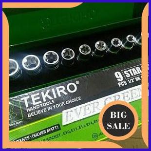 perkakas TEKIRO 9 pcs Mata Kunci Sok Bintang Shock Type E 10 11 12 14 16 18 20 22 24 .....