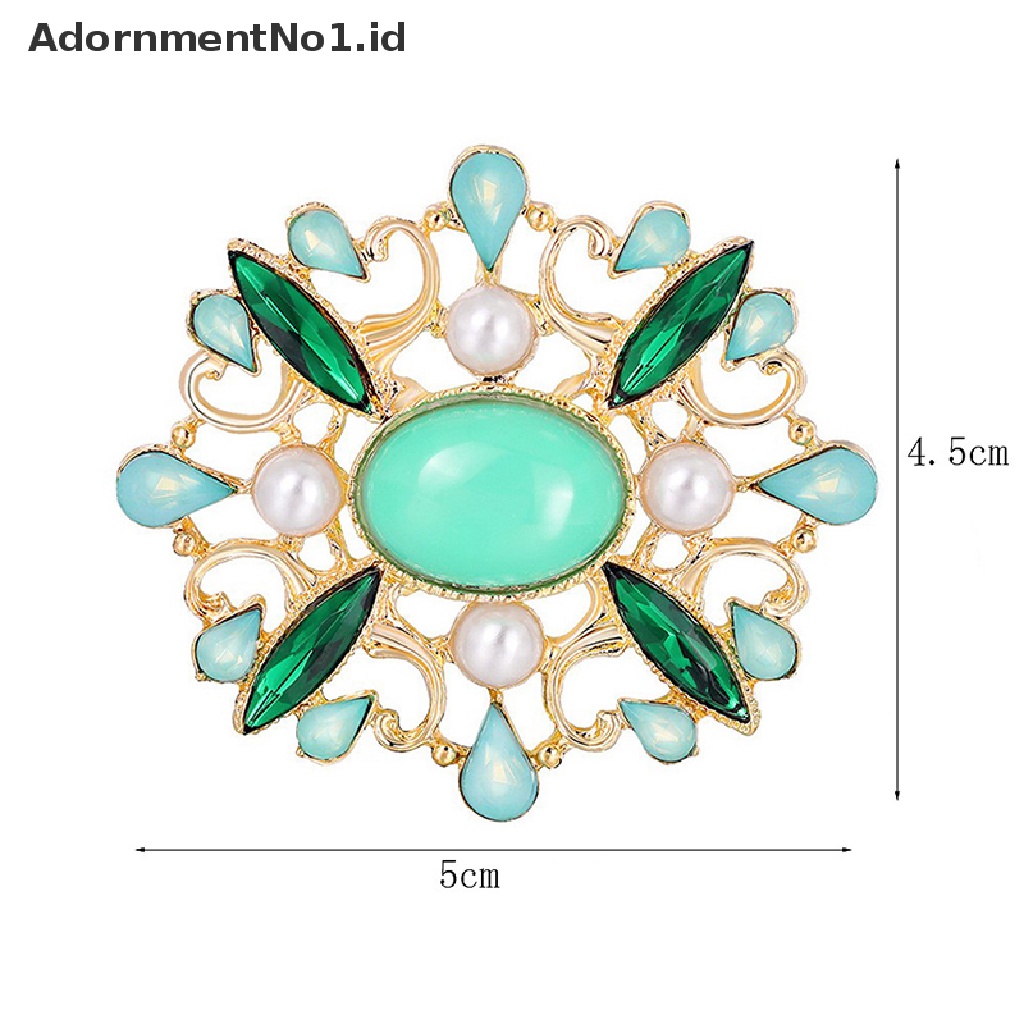 [AdornmentNo1] Mode Pengadilan Gaya Baroque Hijau emerald Bros Wanita Perhiasan Mantel Aksesoris [ID]