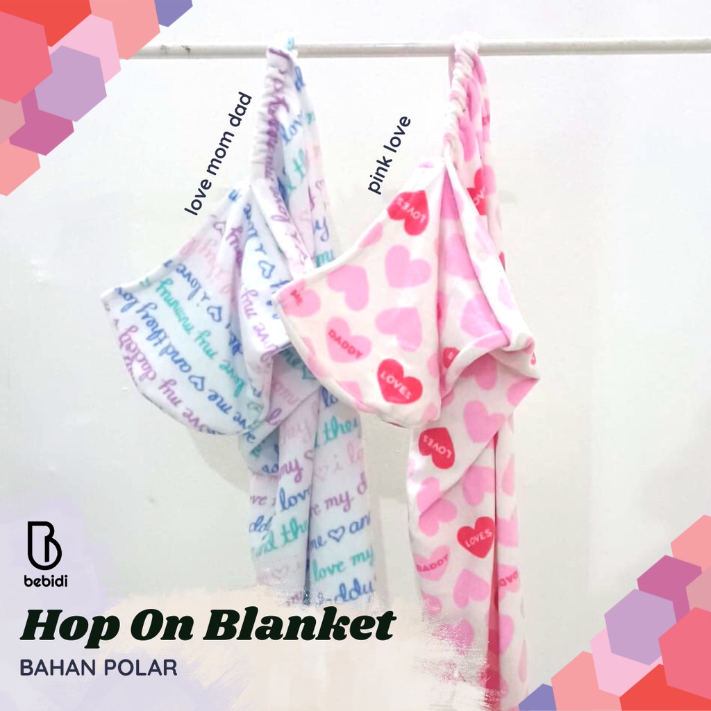 HOP ON OTG Selimut Travel Bayi Bahan Polar Bepergian  Baby Blanket Topi Hoodie bisa untuk Apron cover Menyusui Bebidi on the go