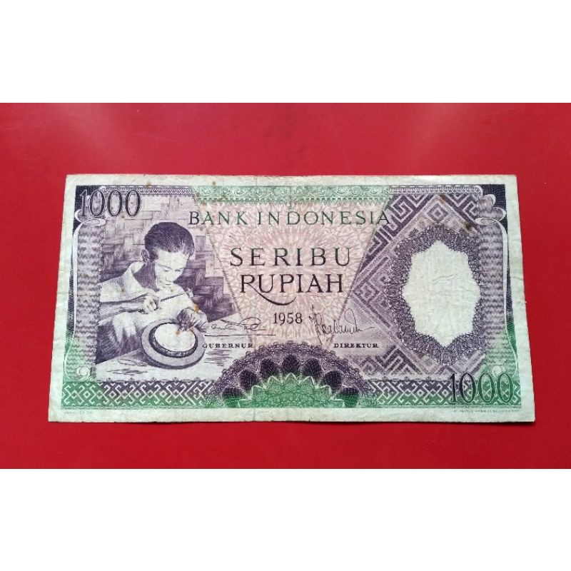 Uang Kertas Kuno 1000 rupiah seri PEKERJA 1958