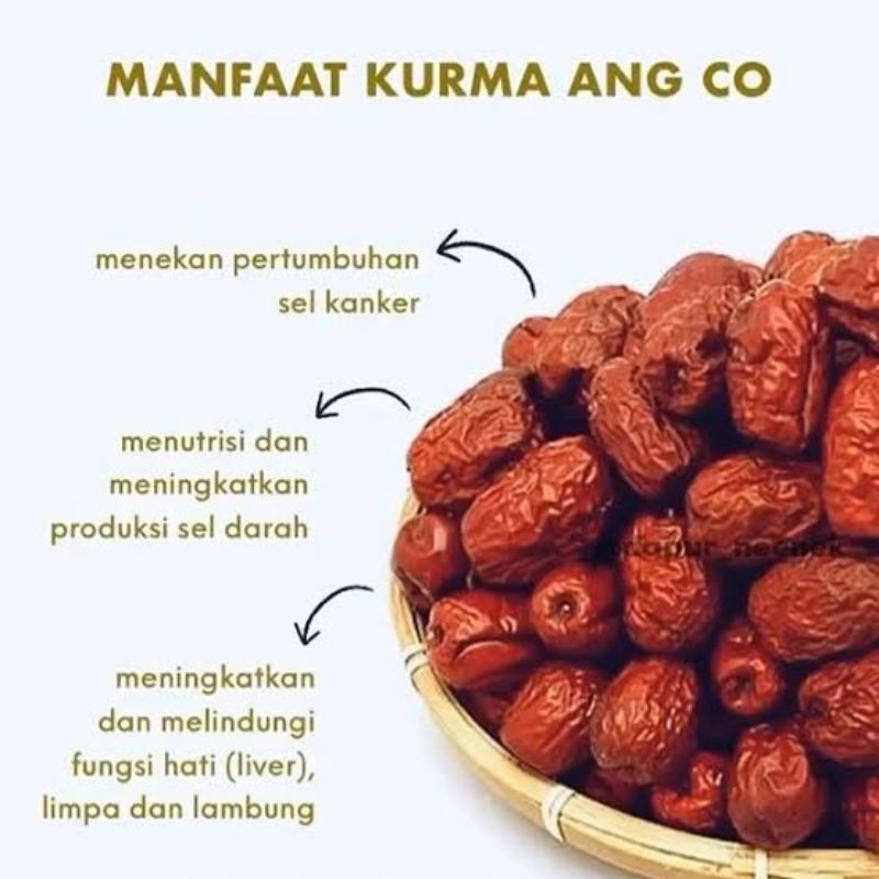 

Buah kurma merah dried red dates angco ang co hong zao segar manis sup sayuran daging 50 gram gr