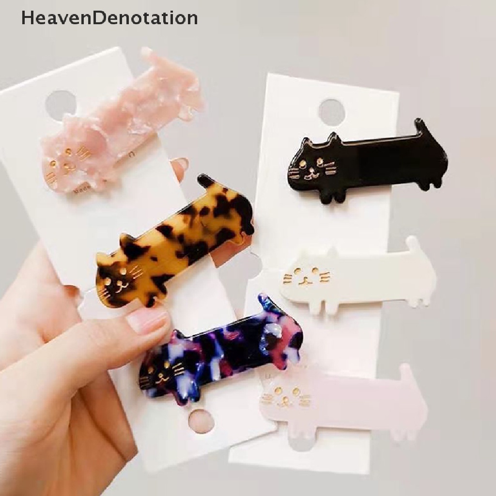 [HeavenDenotation] Pin Rambut Kucing Kartun Lucu Untuk Wanita Gadis Pesta Hair Clip Pins Aksesoris Rambut HDV