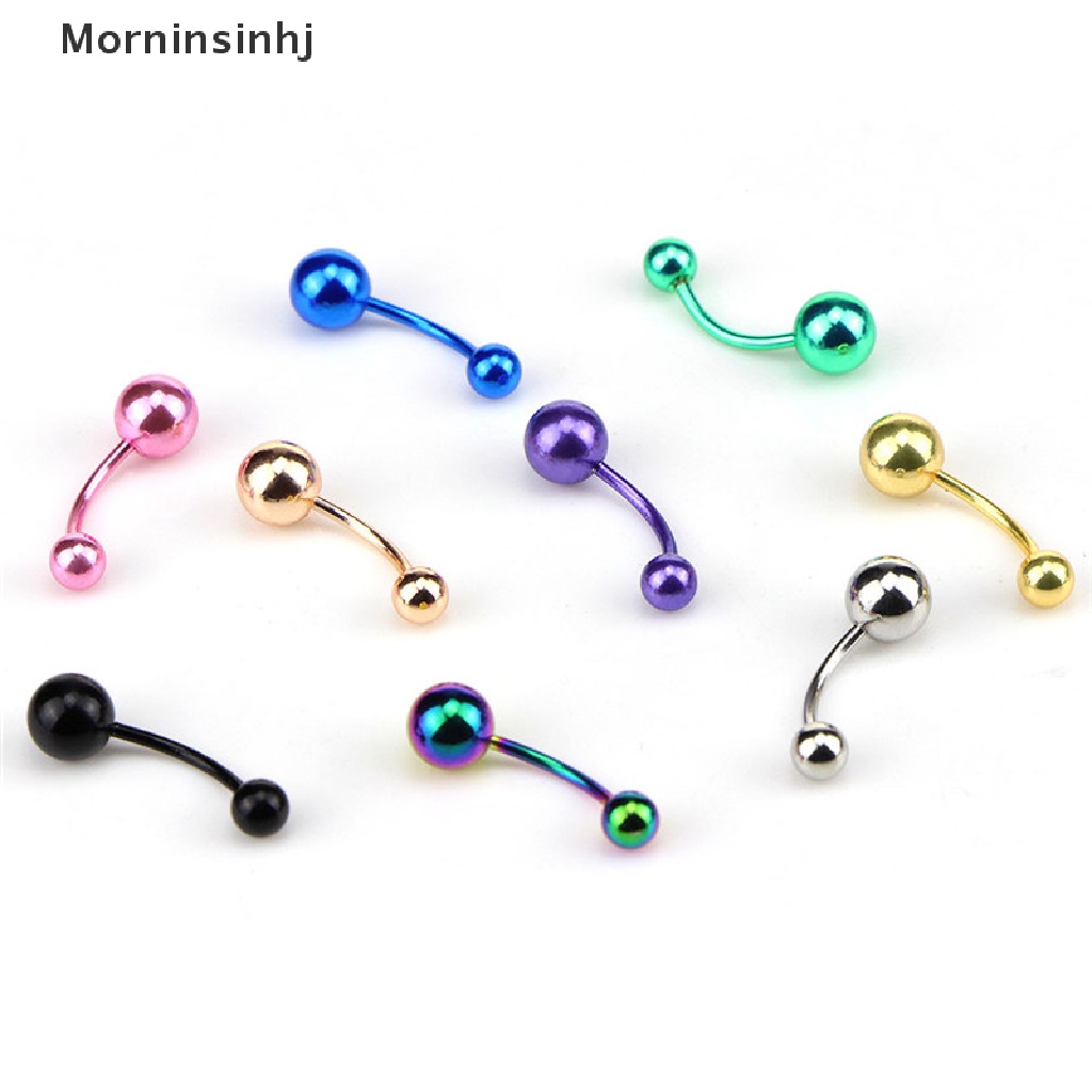 Mornin 9PCS/Bag Bola Belly Button Bar Cincin Pusar Barbel Tubuh Wanita Perhiasan id