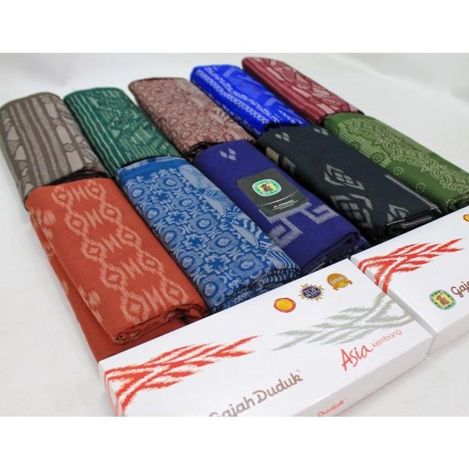 SARUNG GAJAH DUDUK ASIA KEMBANG KAIN TENUN MOTIF BALI WARNA GROSIR HJ4654O