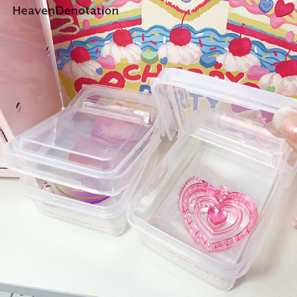 [HeavenDenotation] Collection Container Case Plastik Kotak Penyimpanan Transparan Kotak Penyimpanan Bening Kecil HDV