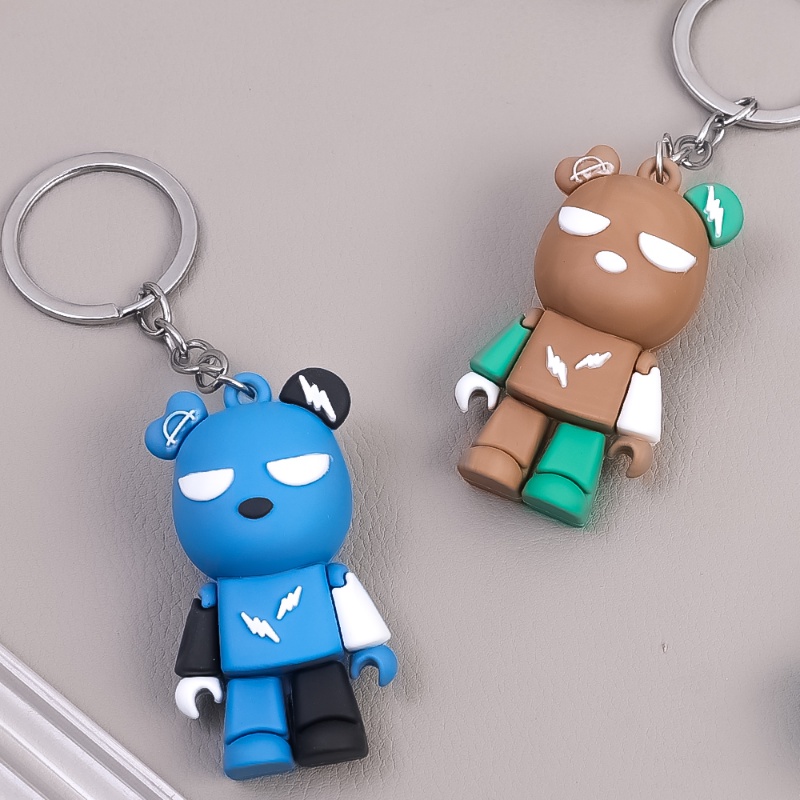 Wanita Pria Kartun Lucu Beruang Petir Gantungan Kunci Fashion Astronot Beruang Boneka Keyring Kreatif Kunci Mobil Tas Dekorasi Liontin Gantungan Kunci Aksesoris