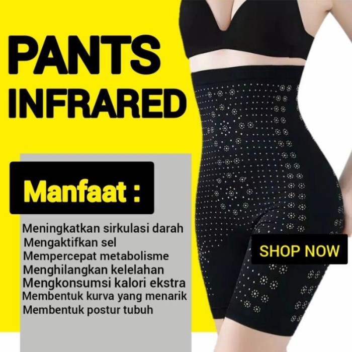 Korset Pants InfraRed 3 in 1 Korset Celana Pengancang Pantat Korset Stocking - Cream(C1X4) Korset Pe