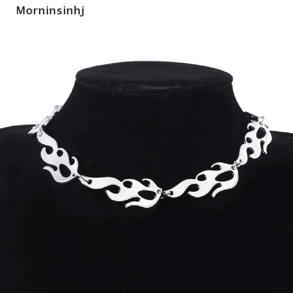 Mornin Punk Flame Kalung Klavikula Hip Hop Rantai Gelang Logam Lady Choker Perhiasan id