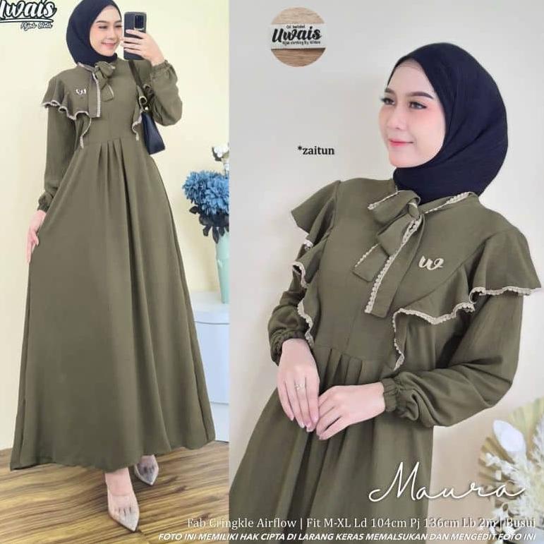 PALING LARIS GAMIS MAURA RENDA DAILY BUSUI DRESS AIRFLOW CRINCLE / GAMIS CRINKLE POLOS / GAMIS CRING