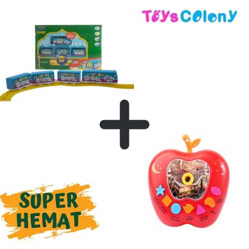 Train and Track ZAKY &amp; ZUKO Dan Ipad Apel (PAKET HEMAT ISI 2 ITEM)