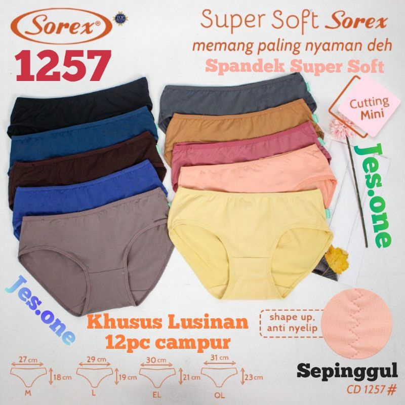 Grosir sorex 1257 khusus lusinan 12pc CD cewek TOKO KEANULOVA