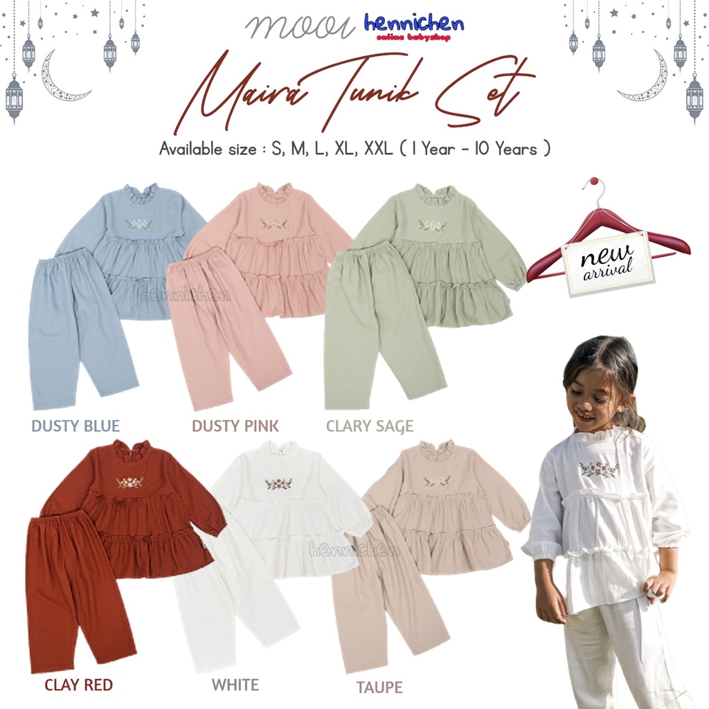 PROMO 7.7 PROMO BAJU LEBARAN MURAH MOOI EDISI LEBARAN MILA MUSLIM TUNIK / MAIRA TUNIK SET SETELAN TUNIK ANAK PEREMPUAN FASHION BAJU LEBARAN ANAK