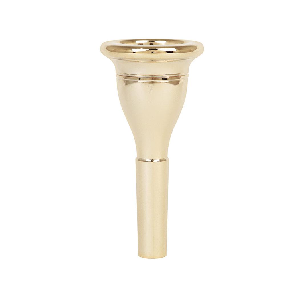 Huit13 3mm Tuba Mouthpiece Solid Awet Kuningan Berlapis Emas Permukaan Halus Tahan Aus Corong Terompet Profesional